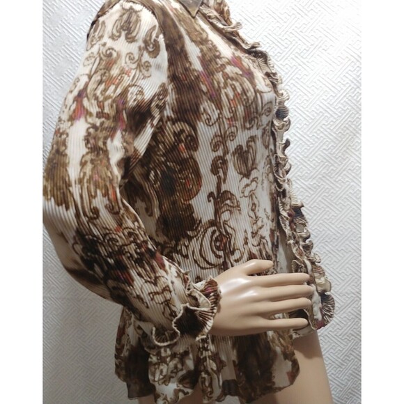 Sioni Blouse for Women Size XL Long sleeves crinkle Top stretch - Picture 2 of 11